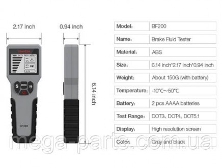 
	
	EDIAG BF200 — професійний тестер гальмівної рідини, який працює з DOT3, DOT4. . фото 5
