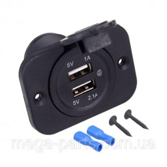 Двойная панель разъема для зарядного устройства USB, водонепроницаемая, 3.1A, 4.. . фото 2