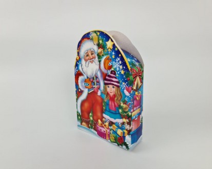 Паперова коробка для новорічних подарунків (600 гм) Три сніговики No237с (1 шт.). . фото 5