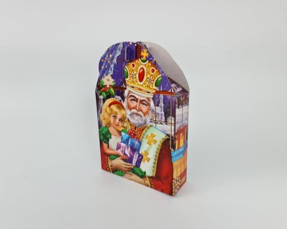 Паперова коробка для новорічних подарунків (600грм) Щасливих свят №236с (1 шт). . фото 2