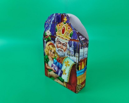 Паперова коробка для новорічних подарунків (600грм) Щасливих свят №236с (1 шт). . фото 4