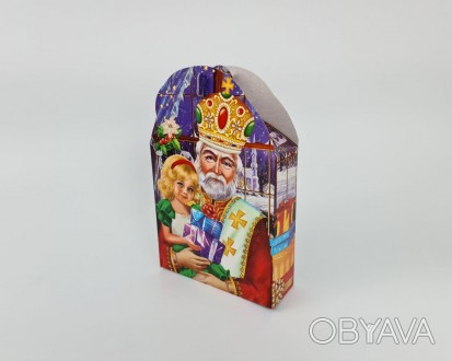Бумажная коробка для новогодних подарков (600грм) Щасливих свят №236с (1 шт). . фото 1