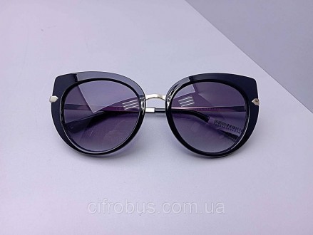 Жіночі окуляри GUESS GU7513 01B 55 із золотистими завушниками форма котяче око
В. . фото 6