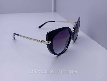 Жіночі окуляри GUESS GU7513 01B 55 із золотистими завушниками форма котяче око
В. . фото 8
