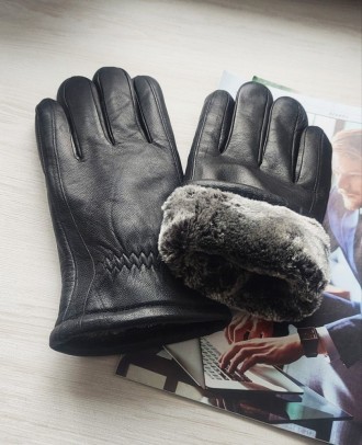 
 
 Чоловічі зимові шкіряні теплі перчатки рукавиці
Матеріал верху: натуральна ш. . фото 2