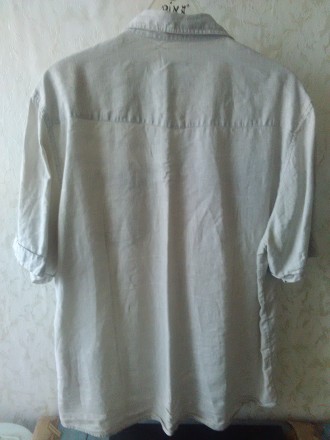 Продам мужскую льняную рубашку с коротким рукавом, производство Турция. Рубашка . . фото 4