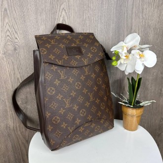 Женский рюкзак сумка трансформер по Луи Витон коричневый, рюкзачок городской для. . фото 16
