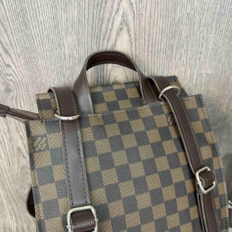 Женский рюкзак сумка трансформер по Луи Витон коричневый, рюкзачок городской для. . фото 7
