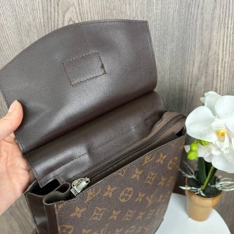 Женский рюкзак сумка трансформер по Луи Витон коричневый, рюкзачок городской для. . фото 12