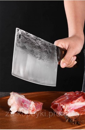 Кухонна сокирка для м'яса кухарський ніж 20 см з нержавіючої сталі 
Характеристи. . фото 5