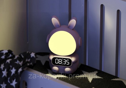 Милый светильник ночник будильник с таймером Кролик Rabbit clock идеальный подар. . фото 9