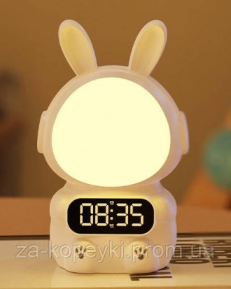 Милый светильник ночник будильник с таймером Кролик Rabbit clock идеальный подар. . фото 2