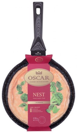 Короткий опис:
Сковорода для млинців Oscar Nest, 22 смКорпус виготовлений з висо. . фото 2