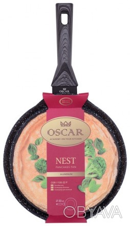 Короткий опис:
Сковорода для млинців Oscar Nest, 22 смКорпус виготовлений з висо. . фото 1