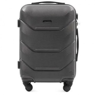 Вместительный дорожный чемодан из пластика Wings 147 средний размер темно серого. . фото 2