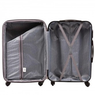 Вместительный дорожный чемодан из пластика Wings 147 средний размер темно серого. . фото 5
