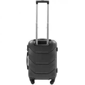 Вместительный дорожный чемодан из пластика Wings 147 средний размер темно серого. . фото 4