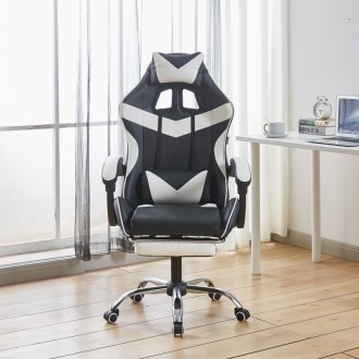 Ігрове геймерське крісло Bonro B-810 біле з підставкою для ніг
 
Крісло ігрове B. . фото 3