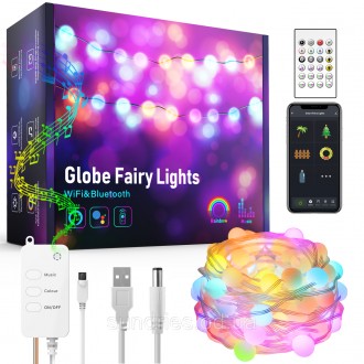 Гирлянда светодиодная, водонепроницаемая, гибкая, Smart WiFi Globe Fairy Lights. Одесса. фото 1 Гирлянда светодиодная, водонепроницаемая, гибкая, Smart WiFi Globe Fairy Lights. Одесса. фото 1