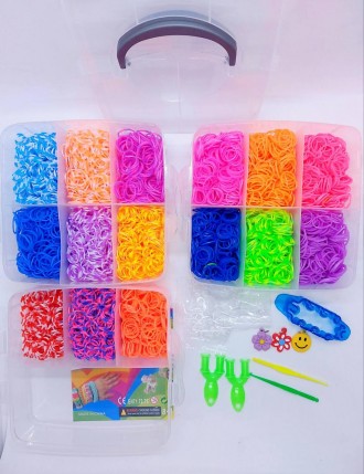 Набор для плетения браслетов из резинок с бусинами Fashion loom bands set - буде. . фото 4