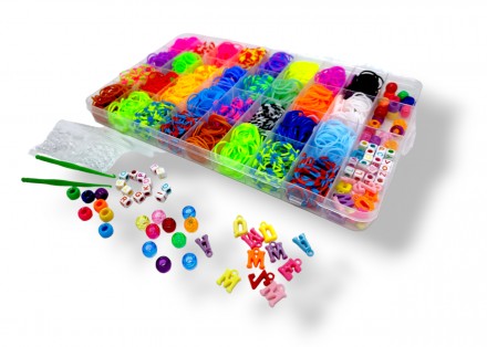 Набор резиночек для плетения браслетов Fashion loom bands set 32 цвета 1500шт бу. . фото 5