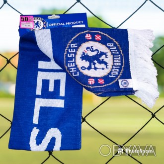 Футбольный, коллекционный шарф FC Chelsea, официальный продукт, двусторонний, но. . фото 1