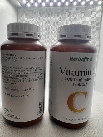 
Herbafit Витамин С 1000 мг ретард, 180 таблеток
Каждая таблетка содержит 1000 м. . фото 5