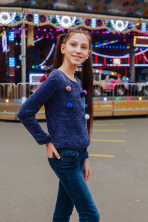 Дитячий светр idiali Пудра 146 (1461233) 128, Синій. Одесса. фото 1 Дитячий светр idiali Пудра 146 (1461233) 128, Синій. Одесса. фото 1
