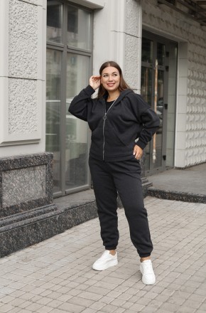 Жіночий спортивний костюм на флісі супербатал 58-62 Антрацит idiali (3392154). Одесса. фото 1 Жіночий спортивний костюм на флісі супербатал 58-62 Антрацит idiali (3392154). Одесса. фото 1