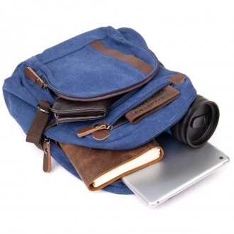 Стильний синій компактний рюкзак унісекс - жіночий, чоловічий. Відмінний варіант. . фото 7