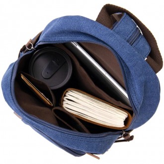 Стильний синій компактний рюкзак унісекс - жіночий, чоловічий. Відмінний варіант. . фото 8
