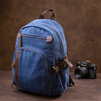 Стильний синій компактний рюкзак унісекс - жіночий, чоловічий. Відмінний варіант. . фото 6