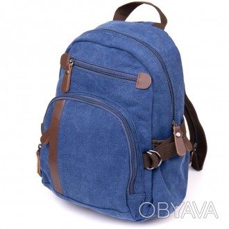Стильний синій компактний рюкзак унісекс - жіночий, чоловічий. Відмінний варіант. . фото 1