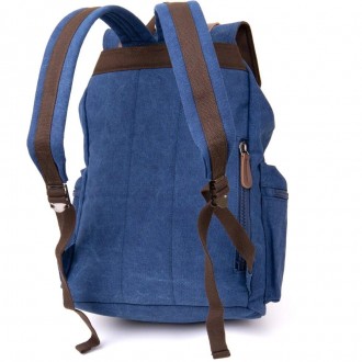 Стильний великий синій рюкзак тканий, текстильний. Рюкзак місткий і універсальни. . фото 11