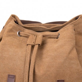 Стильний великий світлий рюкзак бежевий, пісочний тканий, текстильний. Рюкзак мі. . фото 4