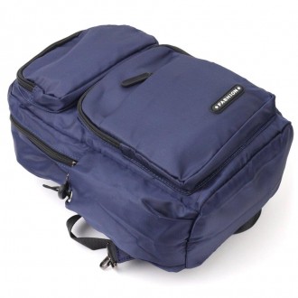 Міський функціональний повсякденний рюкзак синій унісекс з міцного поліестеру. В. . фото 11