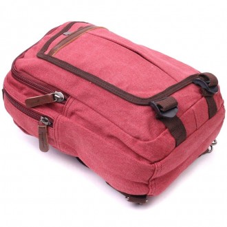 Стильний жіночий рюкзак малиновий, рожевий текстильний тканинний зручний і функц. . фото 10