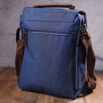 Жіноча сумка месенджер синя, сумка на плече, через плече, кросбоді вертикальна т. . фото 4
