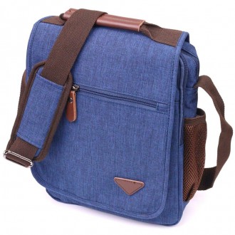 Жіноча сумка месенджер синя, сумка на плече, через плече, кросбоді вертикальна т. . фото 2