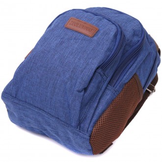 Сумка слінг рюкзак компактний маленький, чоловіча синя сумка бананка через плече. . фото 5