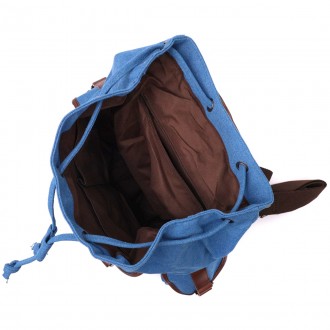 Стильний блакитний універсальний місткий рюкзак текстильний. Рюкзак підійде для . . фото 6