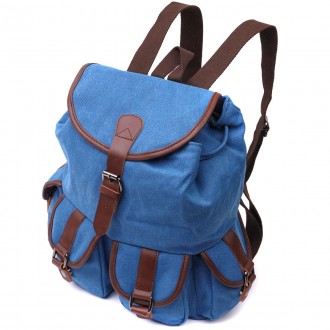Стильний блакитний універсальний місткий рюкзак текстильний. Рюкзак підійде для . . фото 8