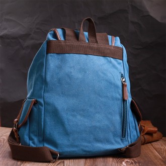 Стильний блакитний універсальний місткий рюкзак текстильний. Рюкзак підійде для . . фото 3
