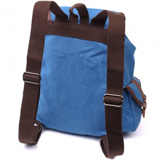 Стильний блакитний універсальний місткий рюкзак текстильний. Рюкзак підійде для . . фото 9