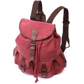 Стильний бордовий універсальний місткий рюкзак текстильний. Рюкзак підійде для п. . фото 7