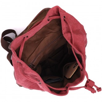 Стильний бордовий універсальний місткий рюкзак текстильний. Рюкзак підійде для п. . фото 6