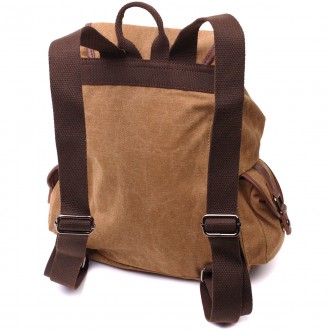 Стильний світло-коричневий рюкзак універсальний місткий текстильний. Рюкзак піді. . фото 8