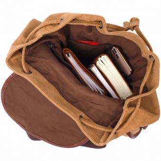 Стильний світло-коричневий рюкзак універсальний місткий текстильний. Рюкзак піді. . фото 5