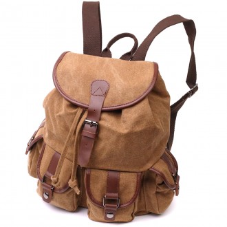 Стильний світло-коричневий рюкзак універсальний місткий текстильний. Рюкзак піді. . фото 7