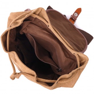 Стильний світло-коричневий рюкзак універсальний місткий текстильний. Рюкзак піді. . фото 9